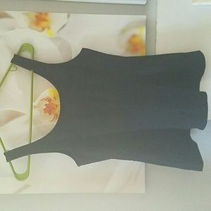 Black Express Peplum Tank Top with Zippered back