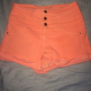 High waisted colored Jean shorts
