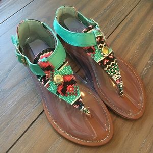 🎉 4thofJulySALE 🎉NWT Mint Aztec Sandals