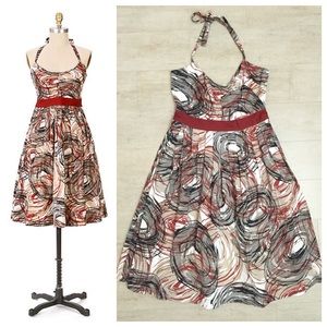 Anthropologie Storm Sketch Halter Dress