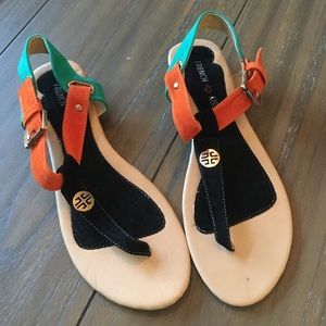 NWT Mint, Orange, and Black Sandals