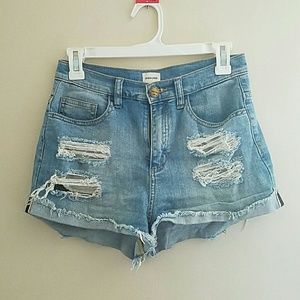 Denim High-rise Shorts