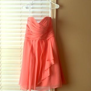 David's Bridal coral dress