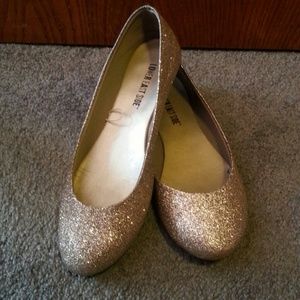 Golden Sparkly Flats