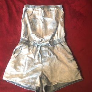 Jean strapless romper