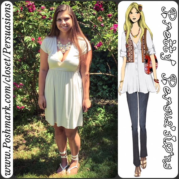 SOLD OUT 🌻NWT Light Gray Baby Doll Dress - Picture 4 of 4