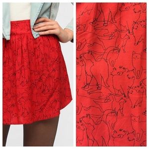 Urban Outfitters Cat Print Skirt