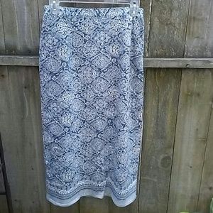 Navy/Ivory 100% cotton Coldwater Creek skirt,NWT