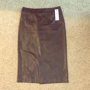 Pencil leather skirt