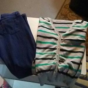 Shirt and skinny pants