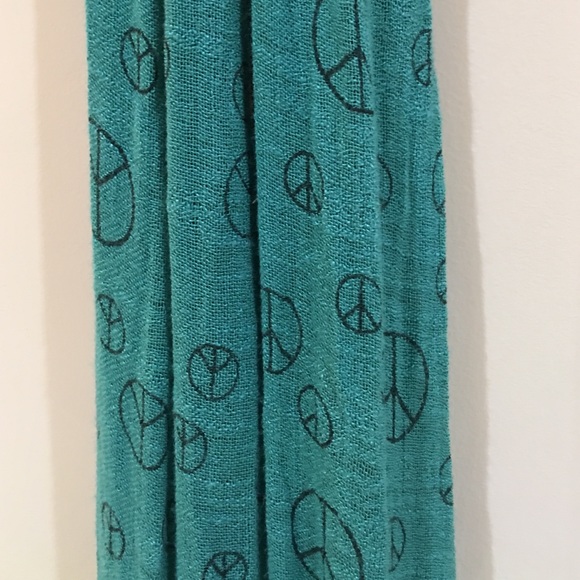 Turquoise Peace Sign Scarf - Picture 2 of 2