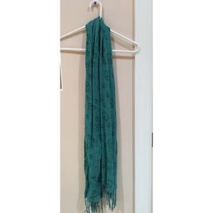 Turquoise Peace Sign Scarf
