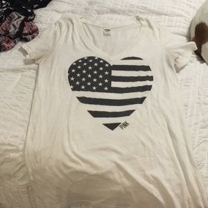 Pink v-neck t-shirt