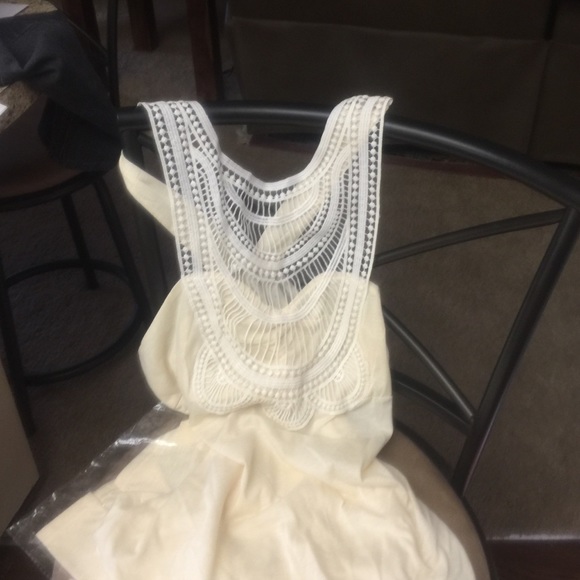 Cream color cotton lacy top