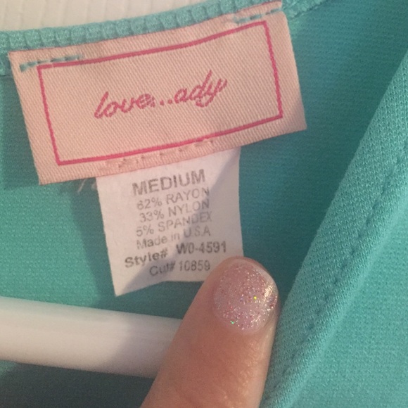 Aqua & White summer dress sizeM - Picture 3 of 3