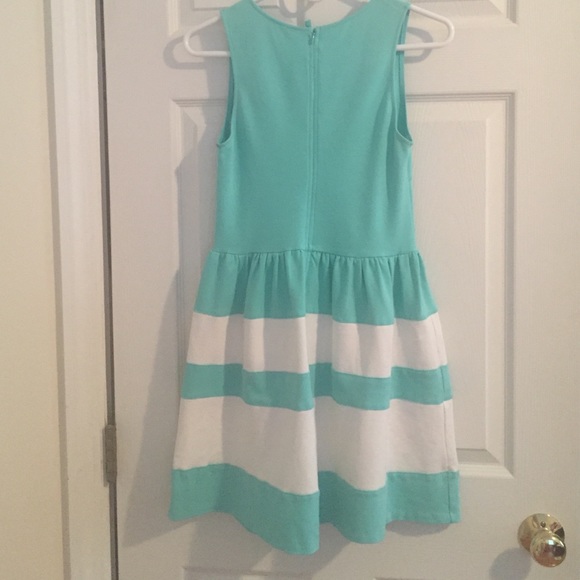 Aqua & White summer dress sizeM - Picture 2 of 3