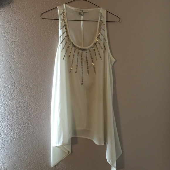 Sheer white sequined blouse - Picture 1 of 4