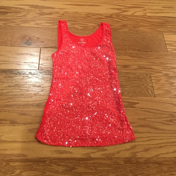 Red sequin Old Navy tank top.