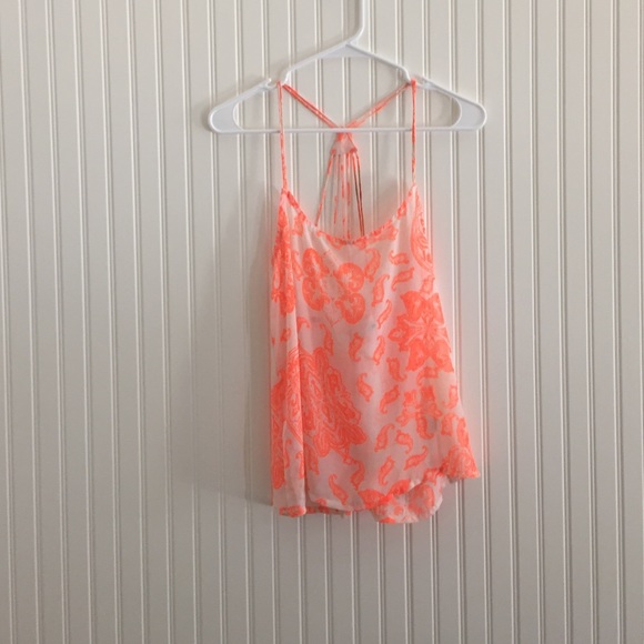 Bright orange flowy blouse