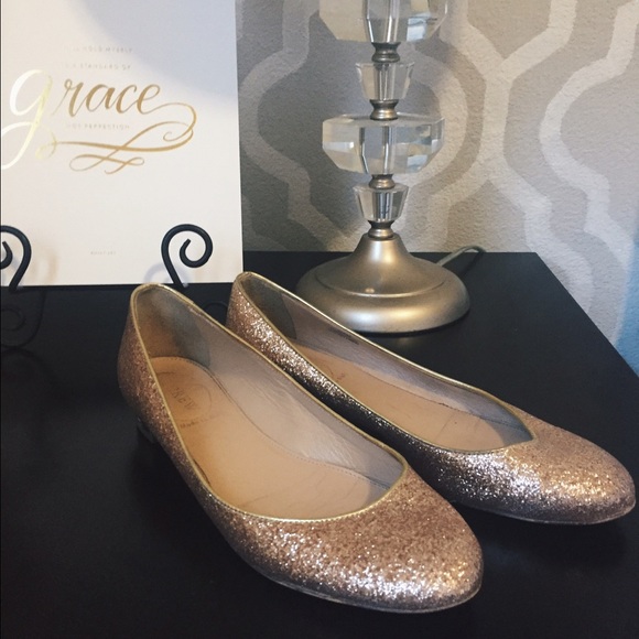 J. Crew Collection Glitter Ballet Flats