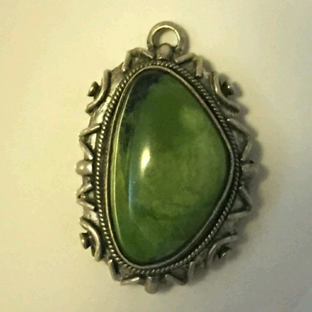 🔮🌵NaVaJo ArTisAn GrEen Turquoise Pendant🌵🍵🗿🔯
