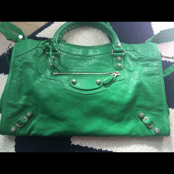 Brand New Balenciaga City Bag in Vert Poker.
