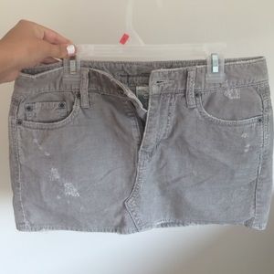 Grey corduroy mini-skirt (0)