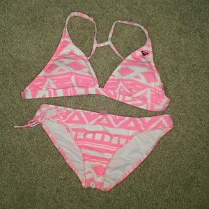 Roxy pink and white bikini