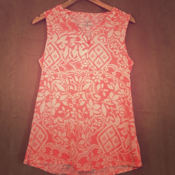 Pink and white tank top