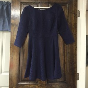 Blue 3/4 sleeve navy dress