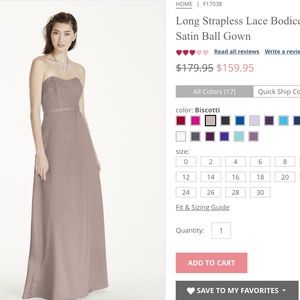 David's bridal biscotti F17038