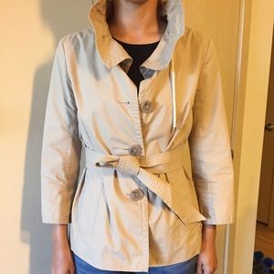 J.Crew Ruffled Collar Trench Coat