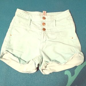 Refuge mint green high waisted shorts