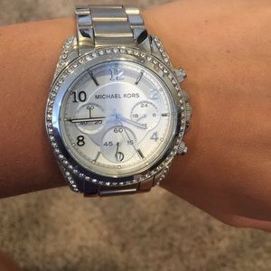 Michael Kors watch with diamonds. Stainless steel