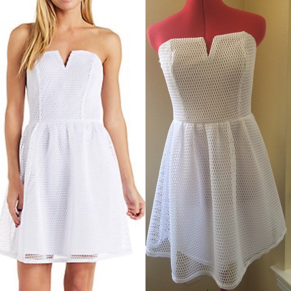 White Scuba Mesh Dress