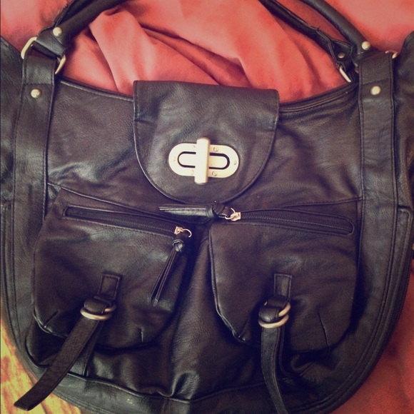 Black leather purse