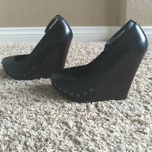 Black ankle strap heels