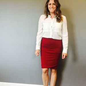 Classic white silk buttondown