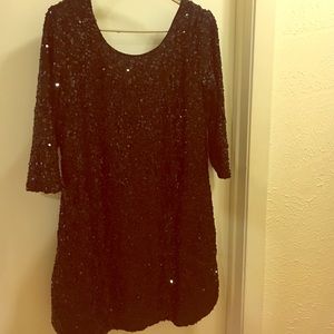 Black Sequin Mini Dress