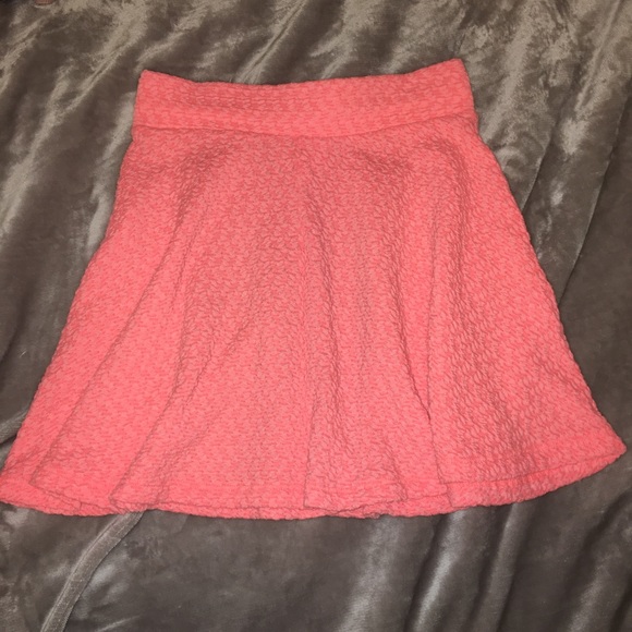 high waisted peach skater skirt