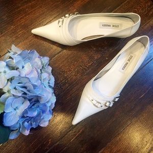 Steve Madden White Klarisa Kitten Heels