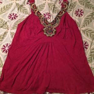 Beaded neckline tank