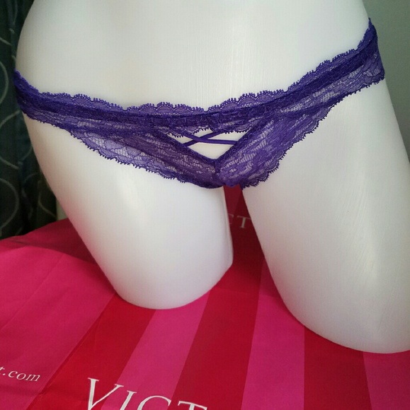 Victoria's Secret Purple Lace Cheekini Panty - Picture 3 of 4