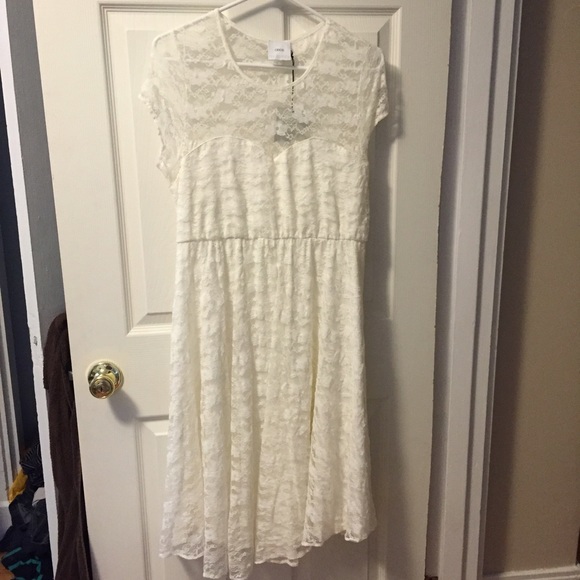 ASOS Lace Skater Dress, Cream, Size 12 Mat