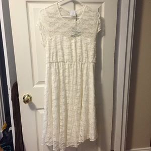 ASOS Lace Skater Dress, Cream, Size 12 Mat