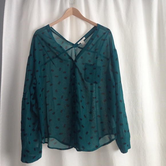 Sheer Drop Shoulder Long Sleeve