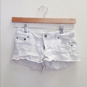 White distressed denim shorts size 1