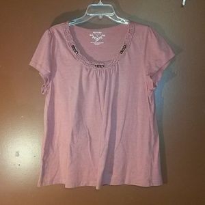 Blouse with beads at neckline