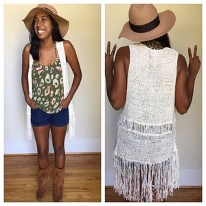 Boho Ivory Fringe Vest✌️