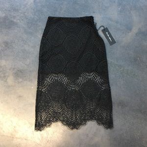 Black Lace High Waisted Skirt
